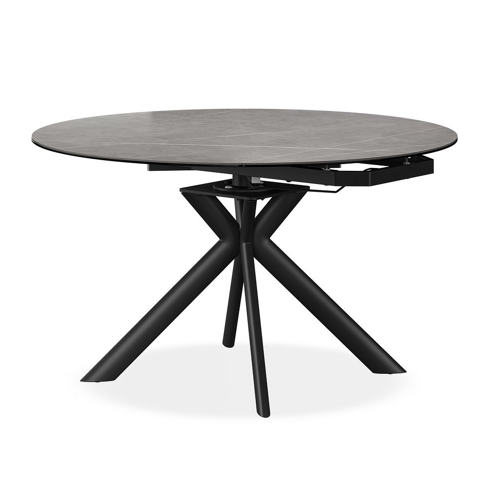 Lucia Ceramic Extending Round Dining Table in Matte Grey Finish 130cm with 4 Bette Chairs 4