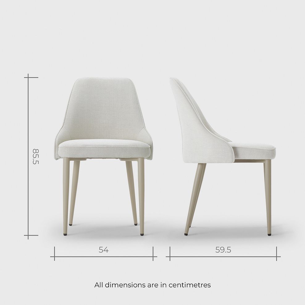 Lucia Ceramic Round Dining Table with 4 Aria Dining Chairs in Cream with Cappuccino Metal Legs 14