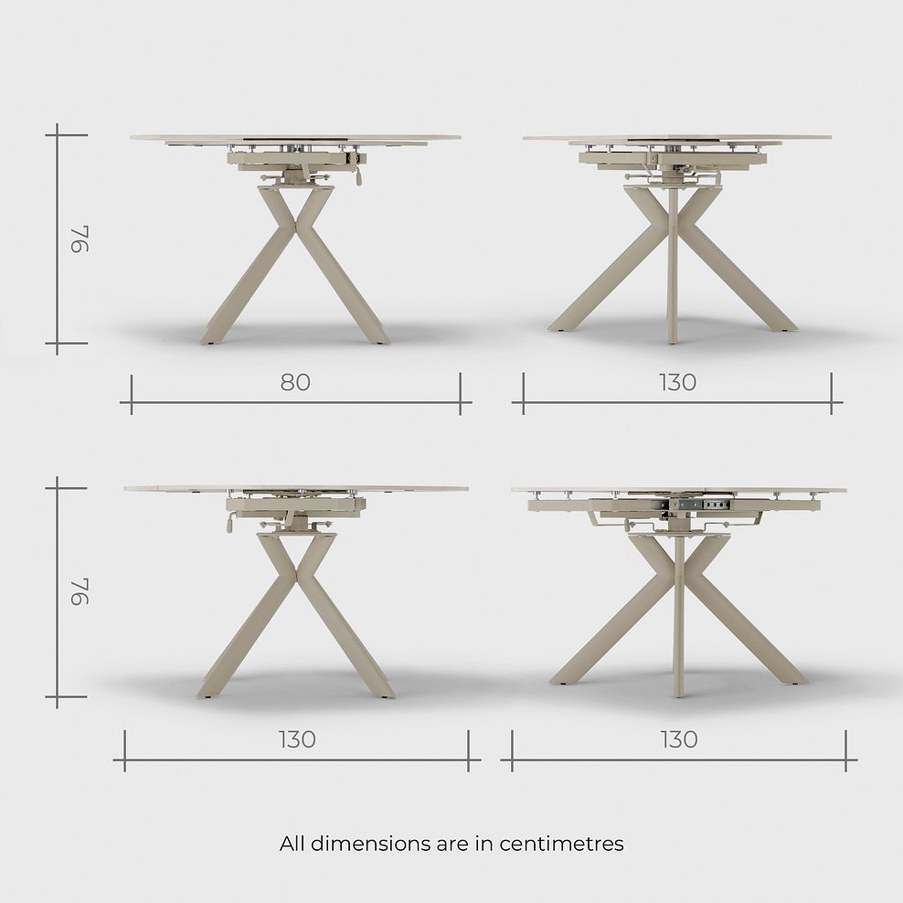 Lucia Ceramic Swivel Extending Round Dining Table 130cm 9