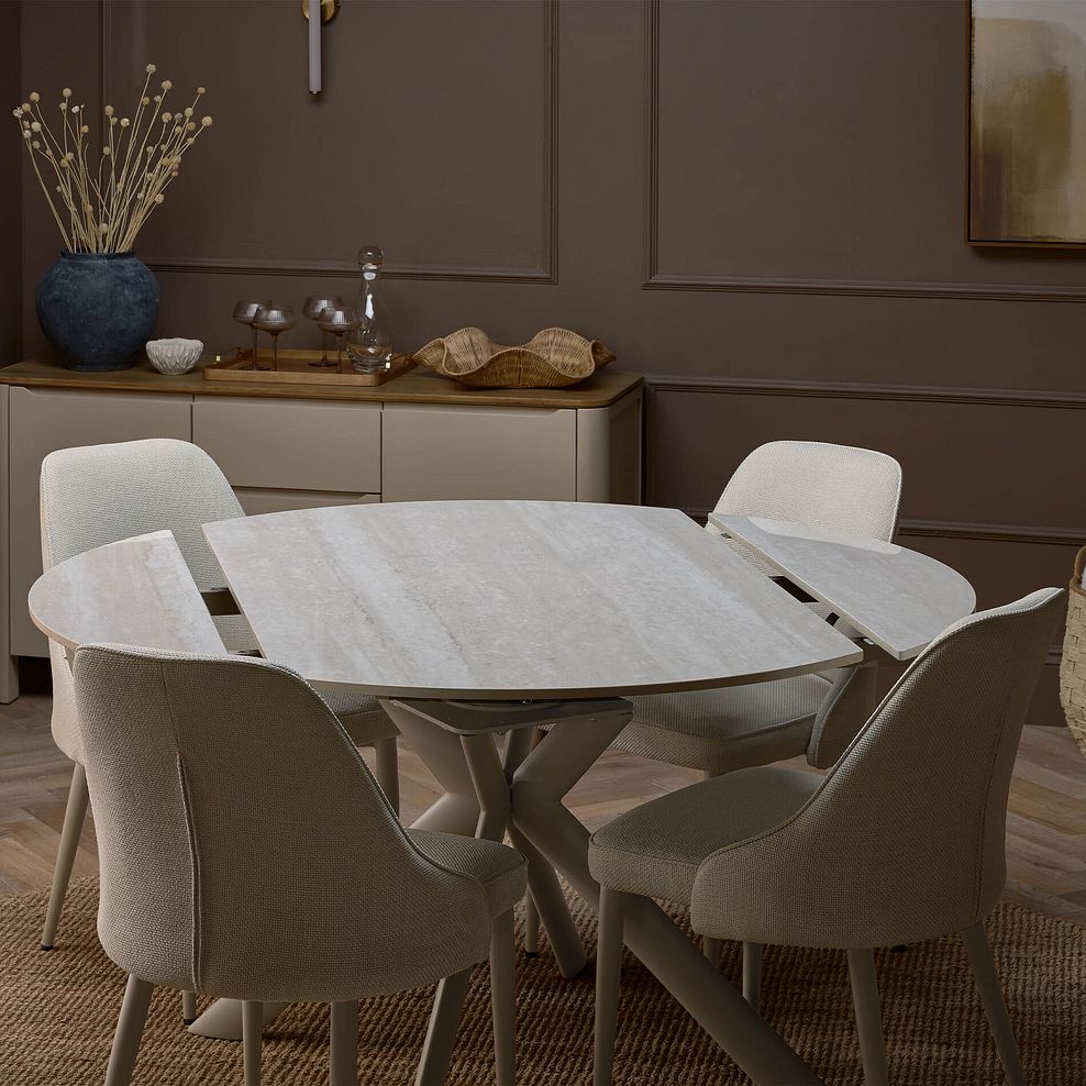 Lucia Ceramic Swivel Extending Round Dining Table 130cm 2