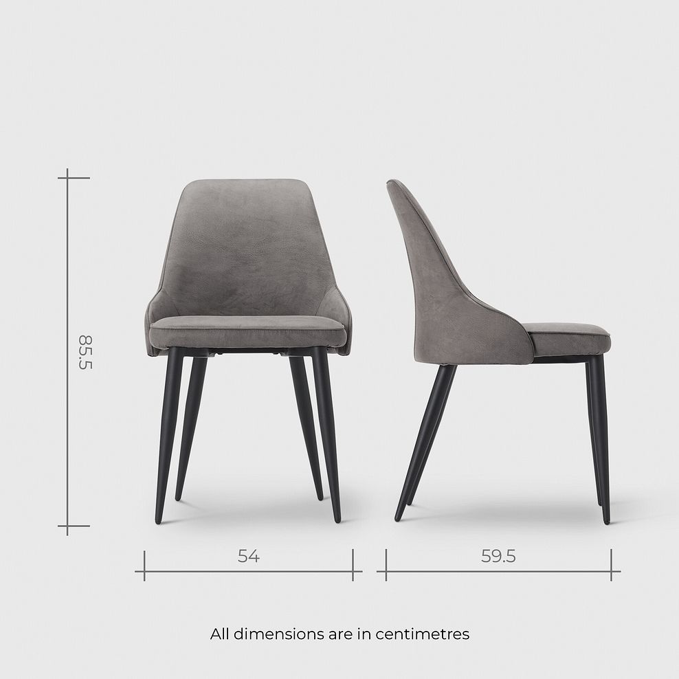 Lucia Ceramic Extending Round Dining Table in Matte Grey Finish 130cm with 4 Aria Dark Grey Chairs 11