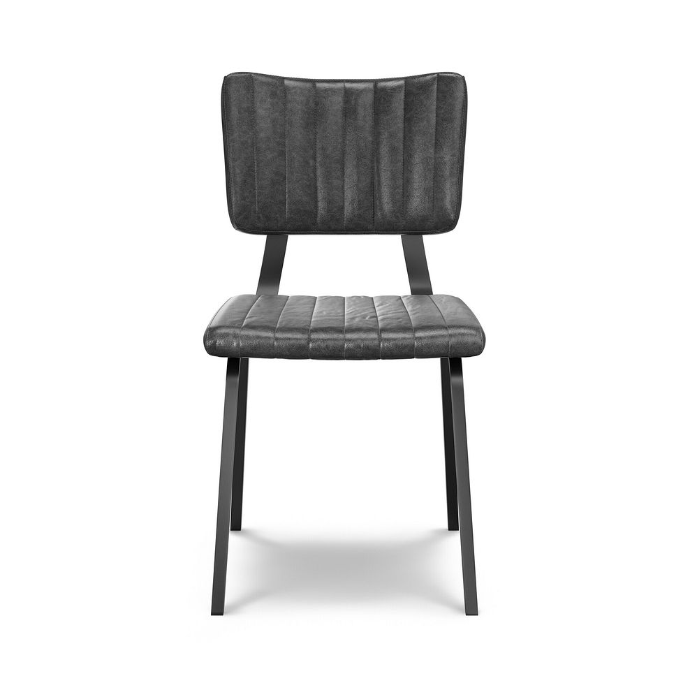 Lucia Ceramic Extending Round Dining Table in Matte Grey with 4 Mason Chairs in Black 7