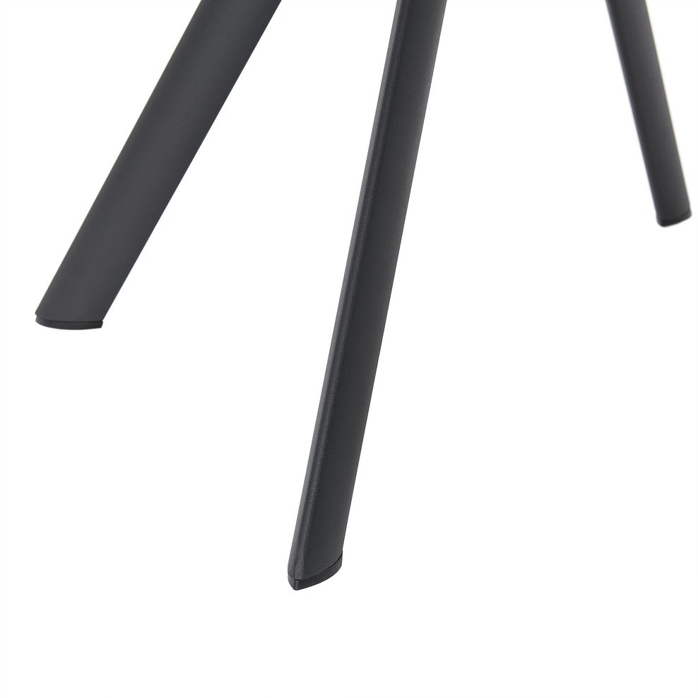 Lucia Ceramic Extending Round Dining Table in Matte Grey Finish 130cm with 4 Nico Dark Grey Chairs 10