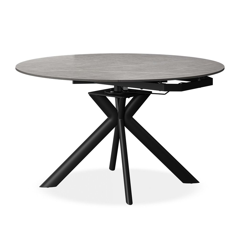Lucia Ceramic Extending 4-6 Seater Swivel Dining Table in Matt Grey 3