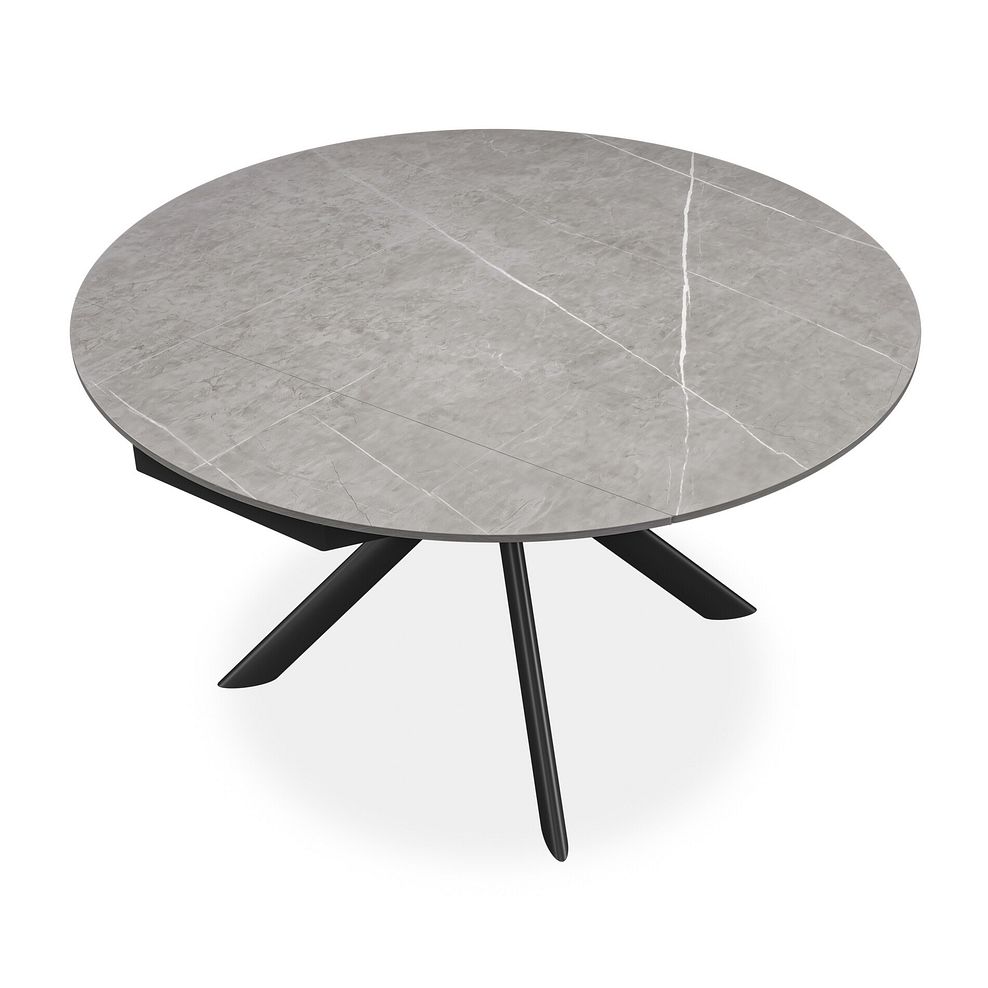 Lucia Ceramic Extending 4-6 Seater Swivel Dining Table in Matt Grey 4