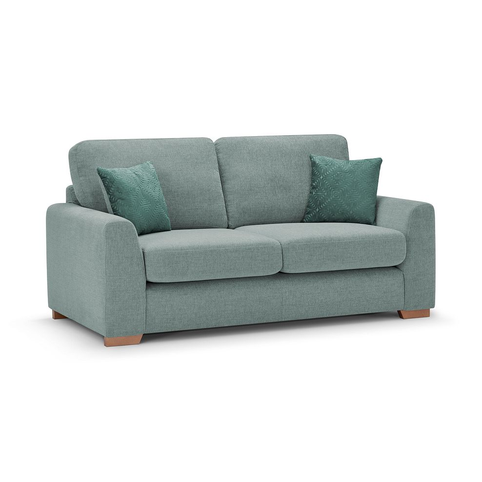 Ludlow 2 Seater Sofa in Ceriale Aqua Fabric with Forest Scatter Cushions 1