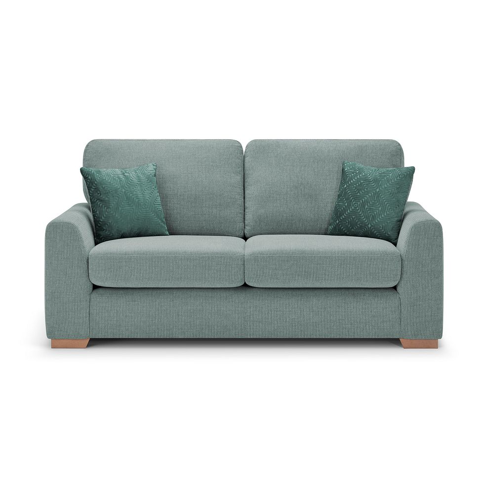 Ludlow 2 Seater Sofa in Ceriale Aqua Fabric with Forest Scatter Cushions 2