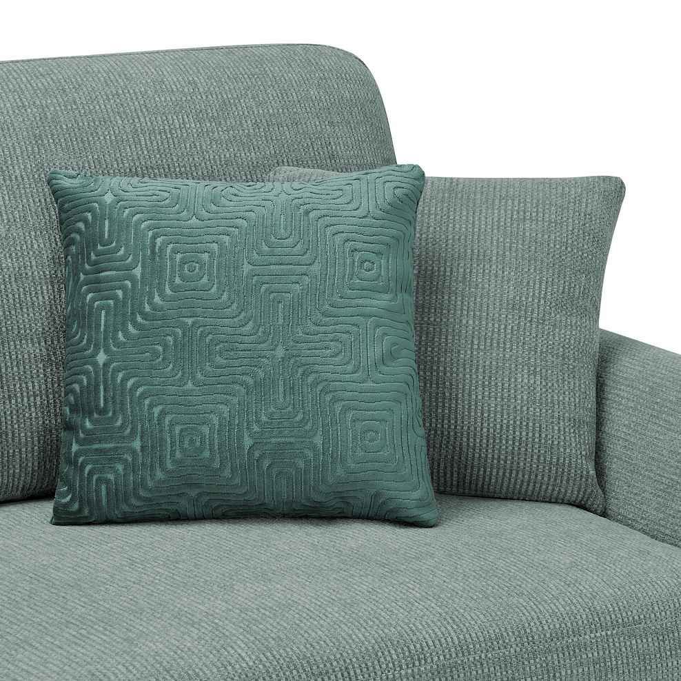 Ludlow 2 Seater Sofa in Ceriale Aqua Fabric with Forest Scatter Cushions 6