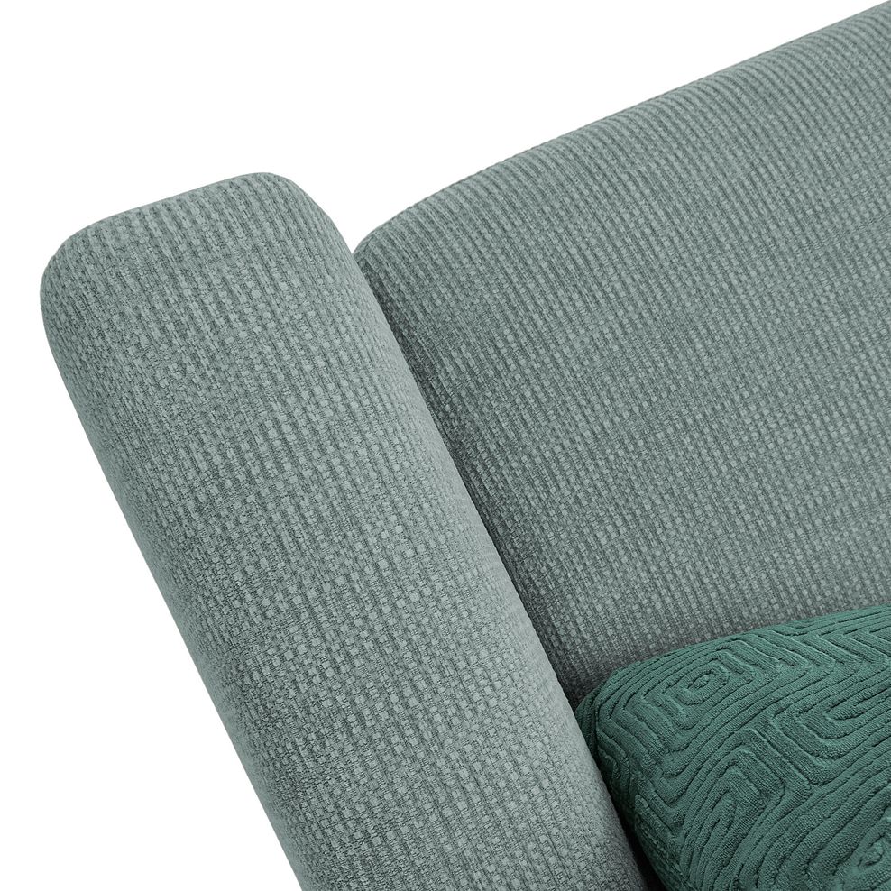 Ludlow 2 Seater Sofa in Ceriale Aqua Fabric with Forest Scatter Cushions 8