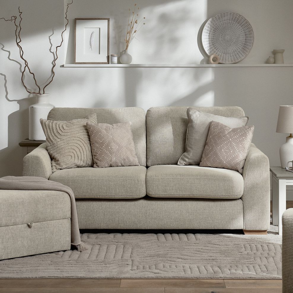 Ludlow 2 Seater Sofa in Ceriale Biscuit Fabric with Truffle Scatter Cushions 2