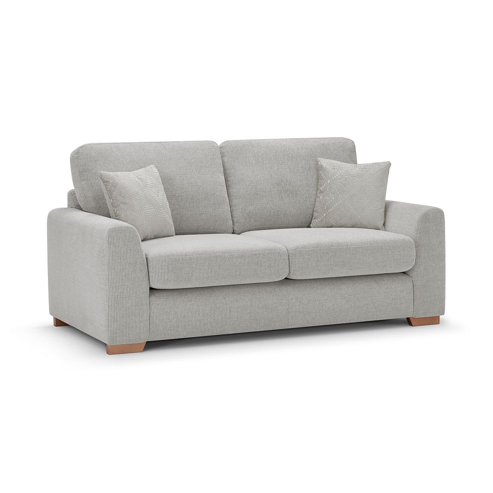 Ludlow 2 Seater Sofa in Ceriale Silver Fabric with Dove Scatter Cushions 1