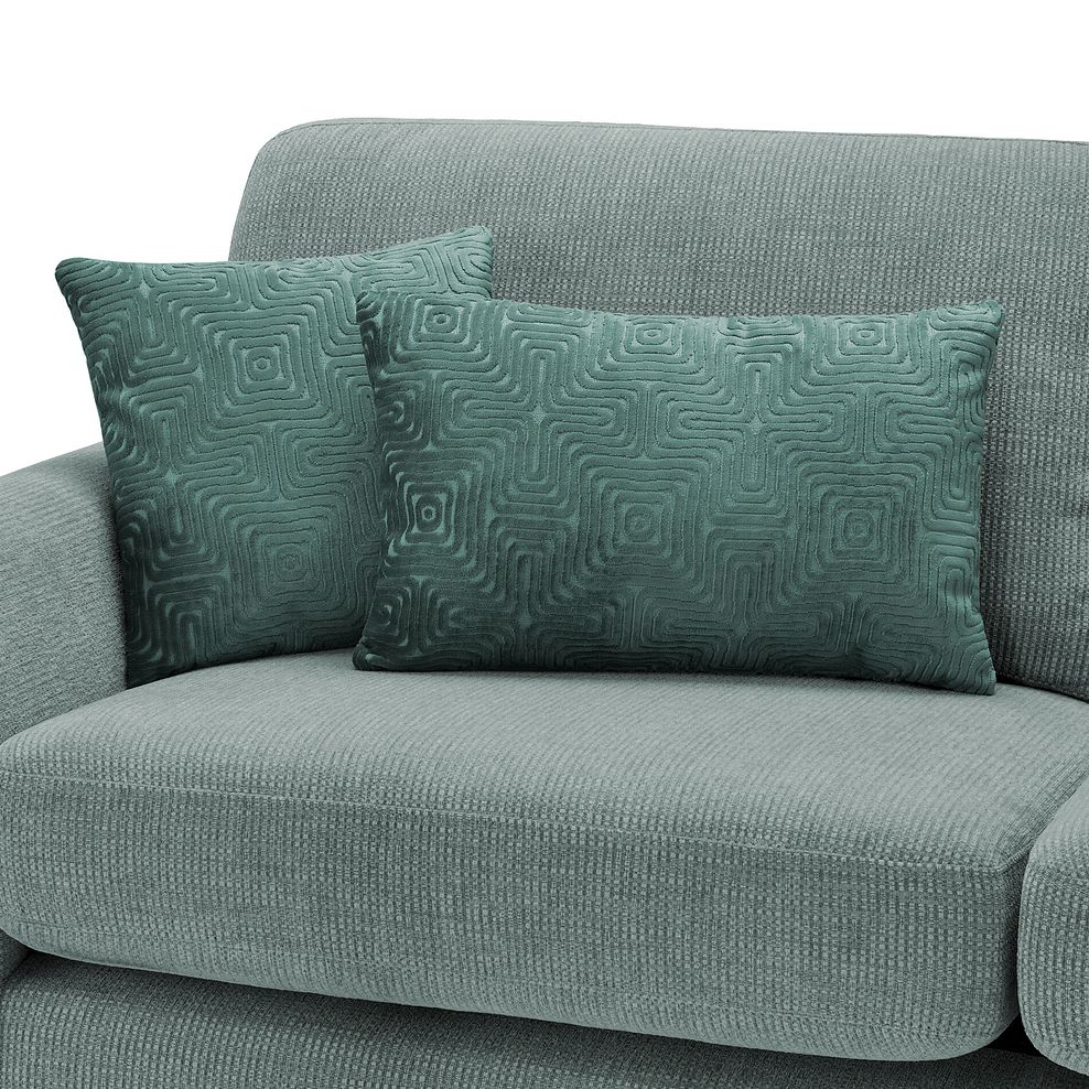 Ludlow 3 Seater Sofa in Ceriale Aqua Fabric with Forest Scatter Cushions 6