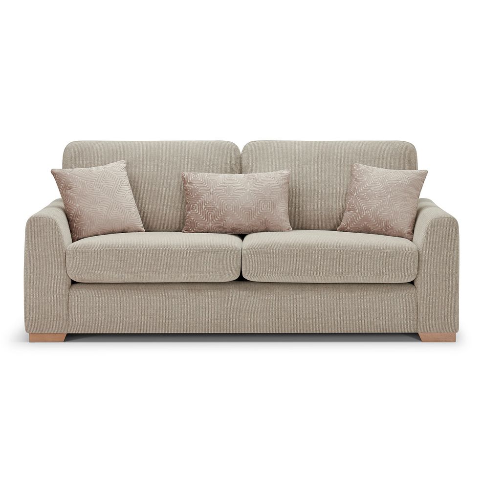 Ludlow 3 Seater Sofa in Ceriale Biscuit Fabric with Truffle Scatter Cushions 3