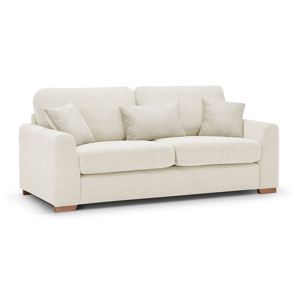 Ludlow 3 Seater Sofa in Ceriale Cream Fabric with Oyster Scatter Cushions 1