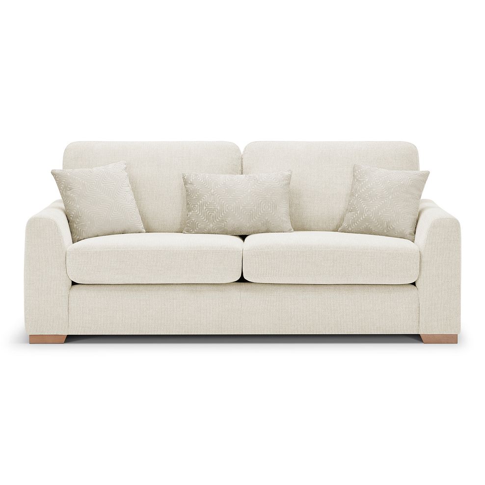 Ludlow 3 Seater Sofa in Ceriale Cream Fabric with Oyster Scatter Cushions 2