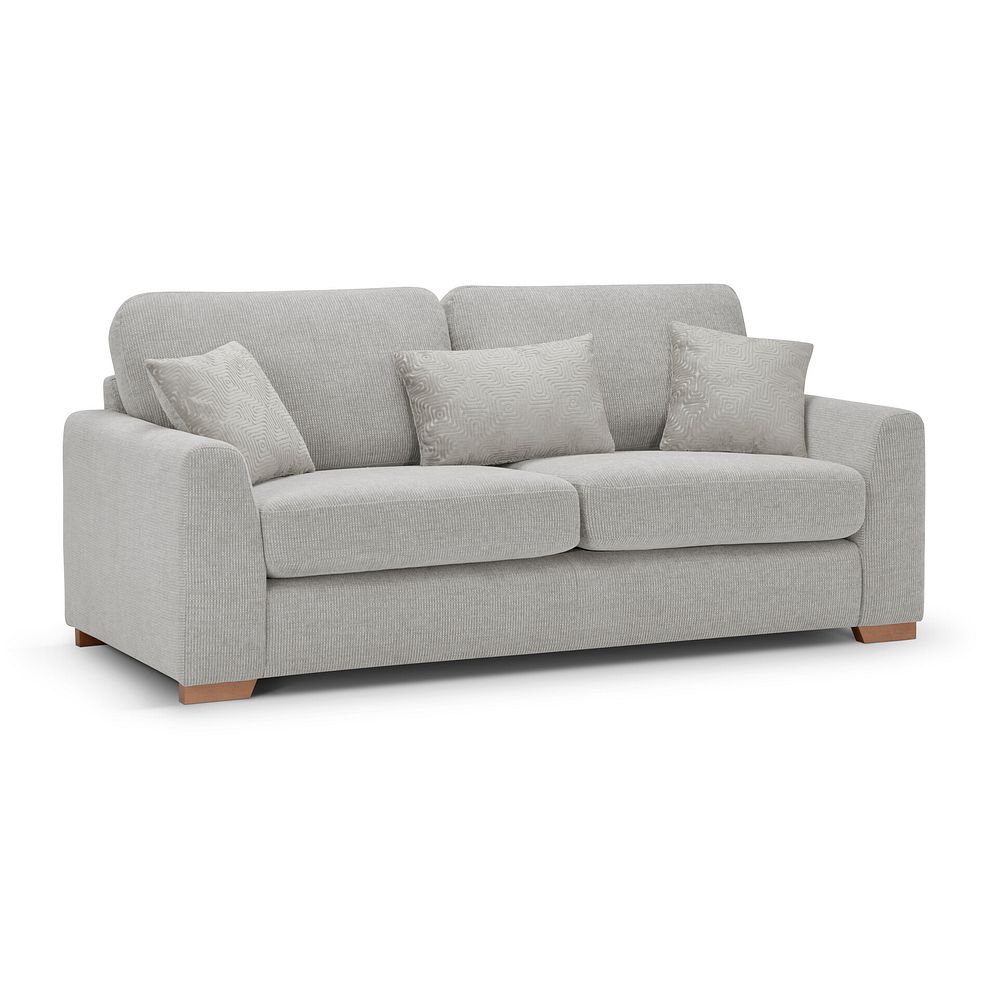 Ludlow 3 Seater Sofa in Ceriale Silver Fabric with Dove Scatter Cushions 1