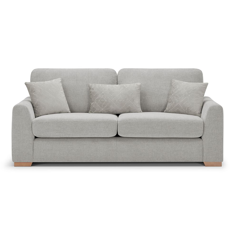 Ludlow 3 Seater Sofa in Ceriale Silver Fabric with Dove Scatter Cushions 2