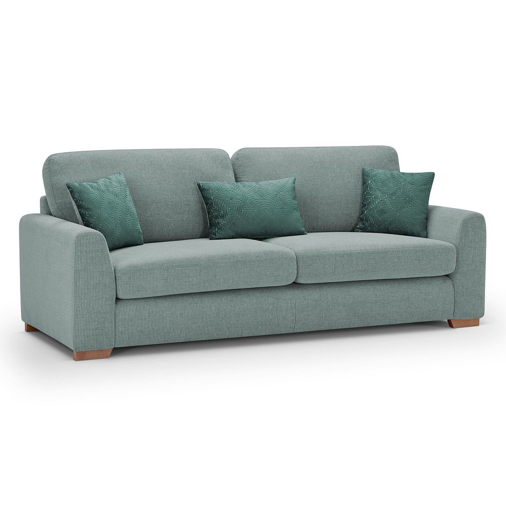 Ludlow 4 Seater Sofa in Ceriale Aqua Fabric with Forest Scatter Cushions 1