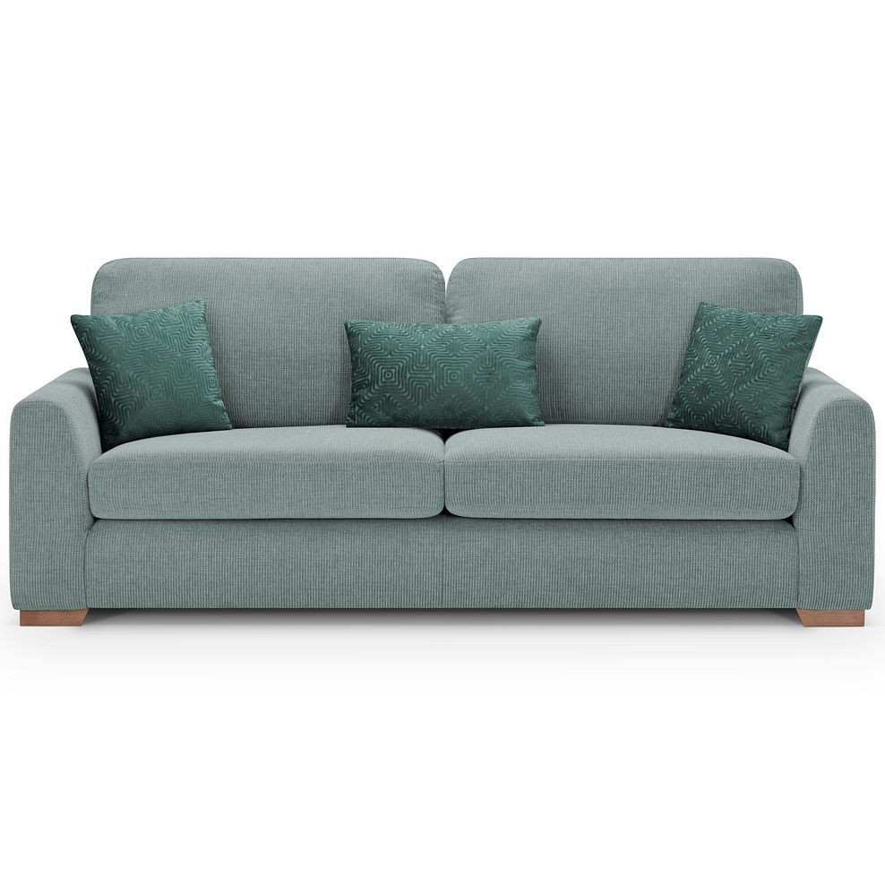 Ludlow 4 Seater Sofa in Ceriale Aqua Fabric with Forest Scatter Cushions 5