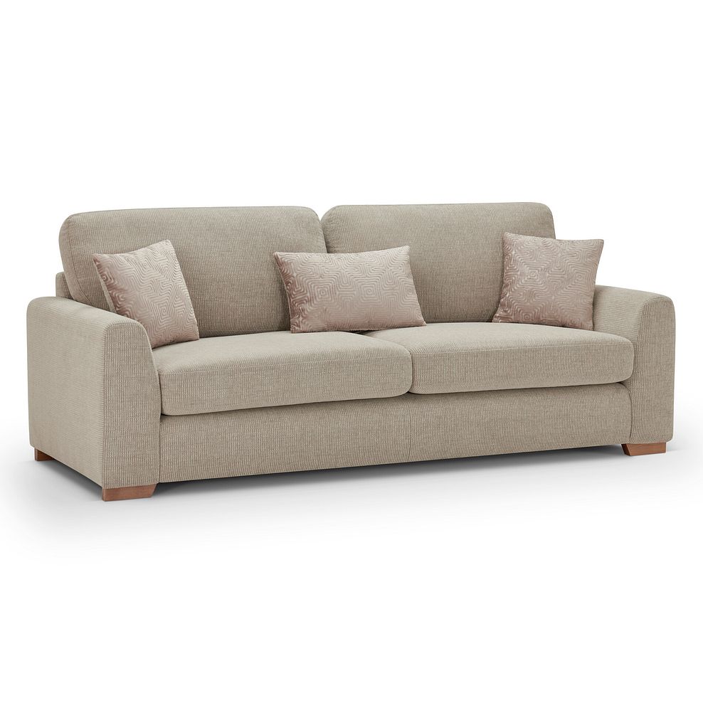 Ludlow 4 Seater Sofa in Ceriale Biscuit Fabric with Truffle Scatter Cushions 2