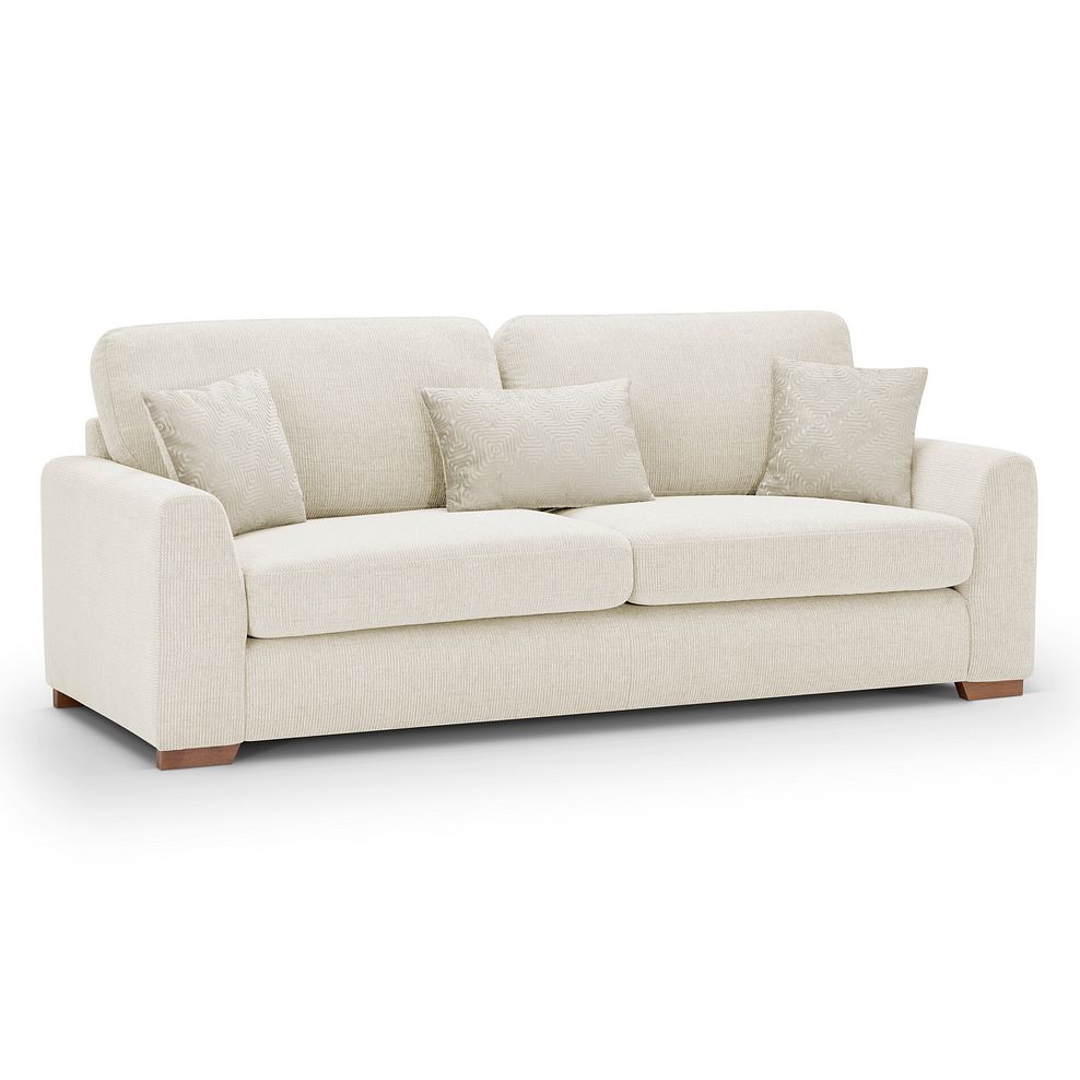 Ludlow 4 Seater Sofa in Ceriale Cream Fabric with Oyster Scatter Cushions 1