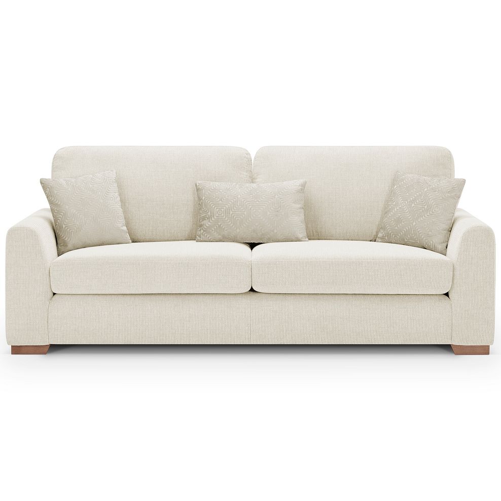 Ludlow 4 Seater Sofa in Ceriale Cream Fabric with Oyster Scatter Cushions 2