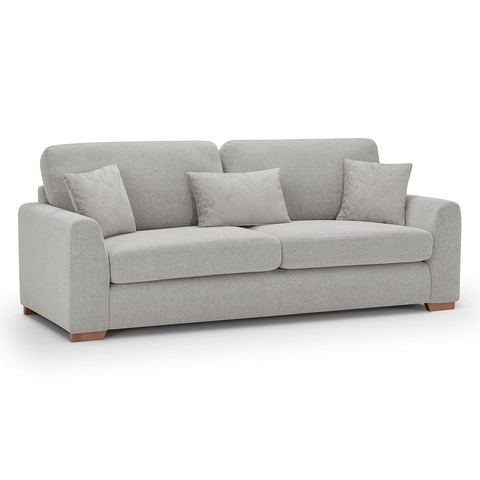 Ludlow 4 Seater Sofa in Ceriale Silver Fabric with Dove Scatter Cushions 1