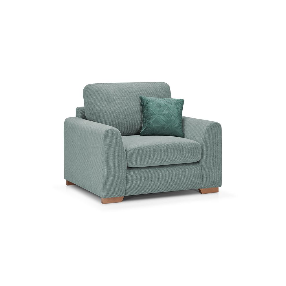 Ludlow Armchair in Ceriale Aqua Fabric with Forest Scatter Cushion 1