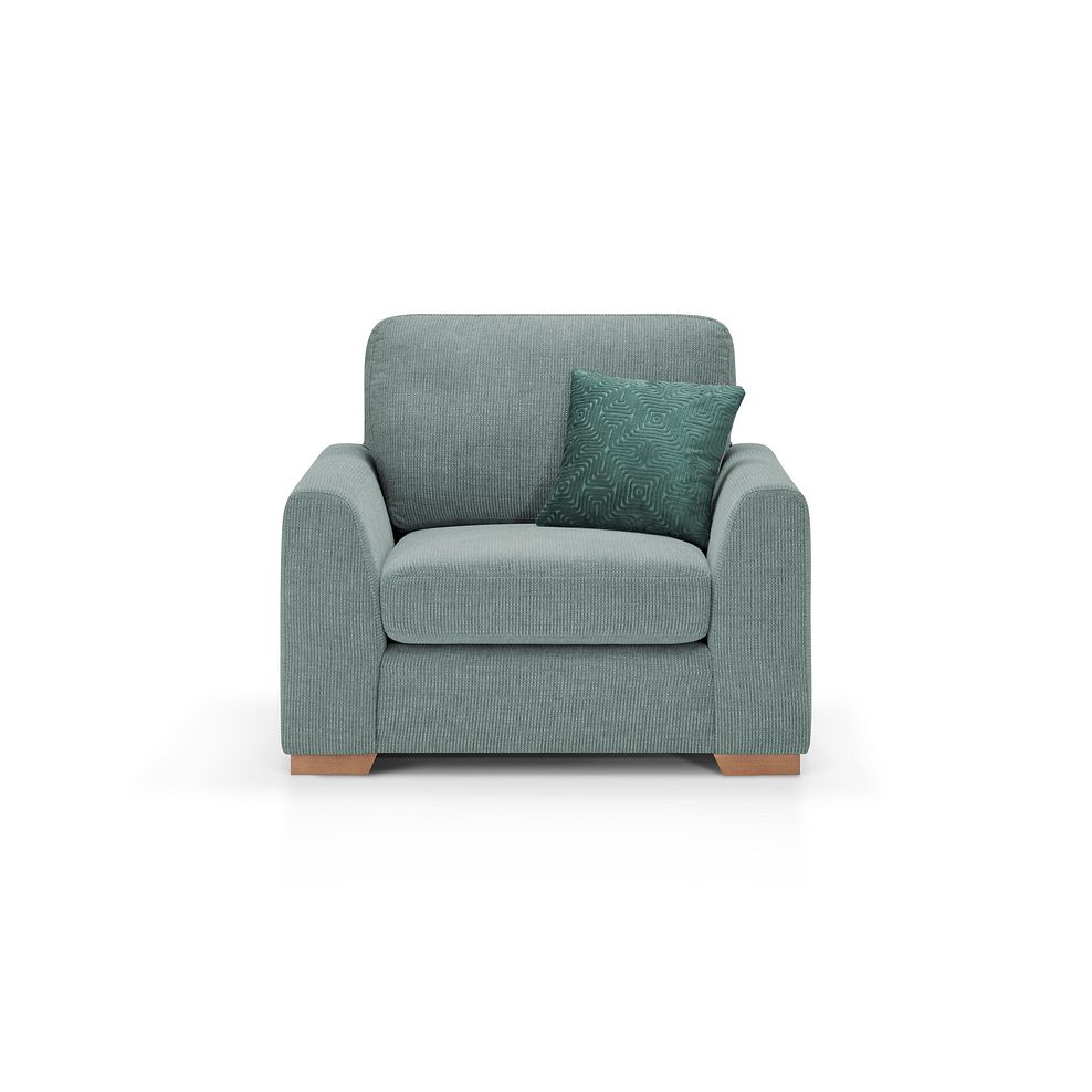 Ludlow Armchair in Ceriale Aqua Fabric with Forest Scatter Cushion 2