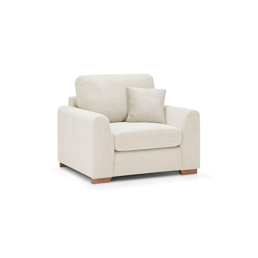 Ludlow Armchair in Ceriale Cream Fabric with Oyster Scatter Cushion 1