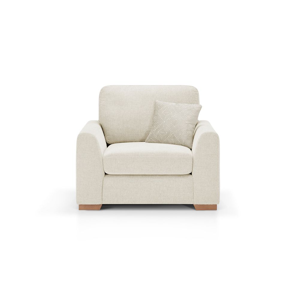 Ludlow Armchair in Ceriale Cream Fabric with Oyster Scatter Cushion 2