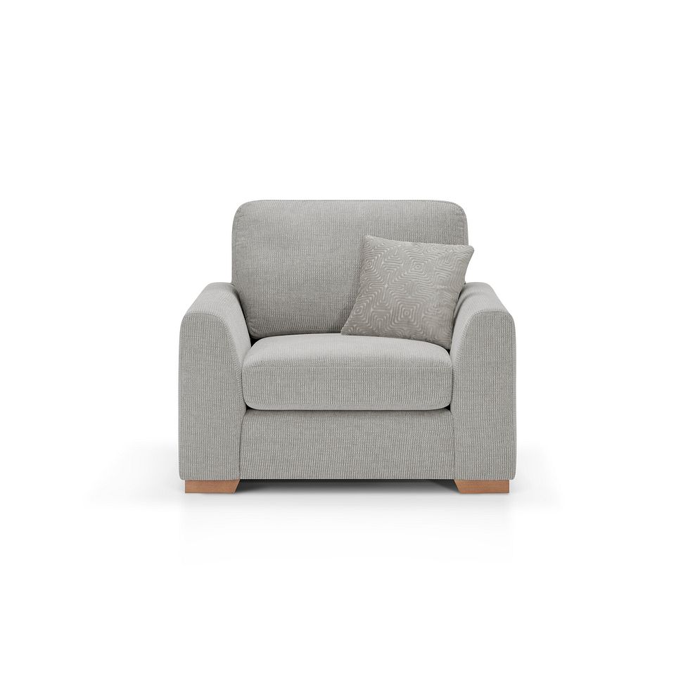 Ludlow Armchair in Ceriale Silver Fabric with Dove Scatter Cushion 2