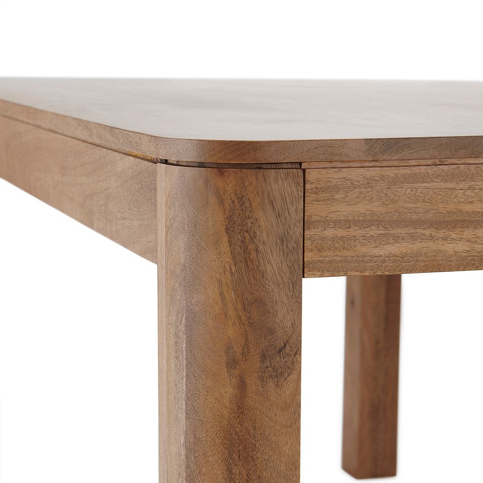 Lyla Mango Dining Table + 6 Dawson Chairs with Oak Legs in Vintage Brown Leather Look Fabric 6