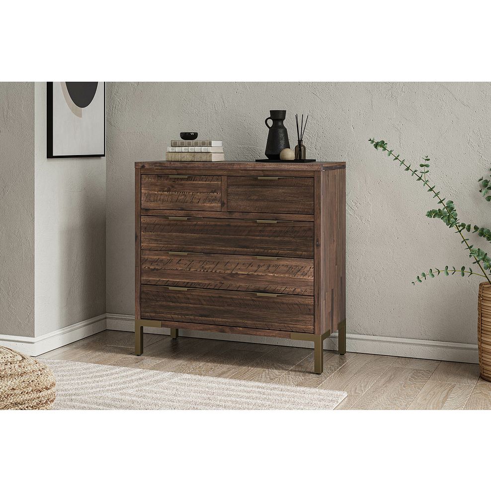 Madison Solid Hardwood and Metal 2+3 Chest of Drawers 2