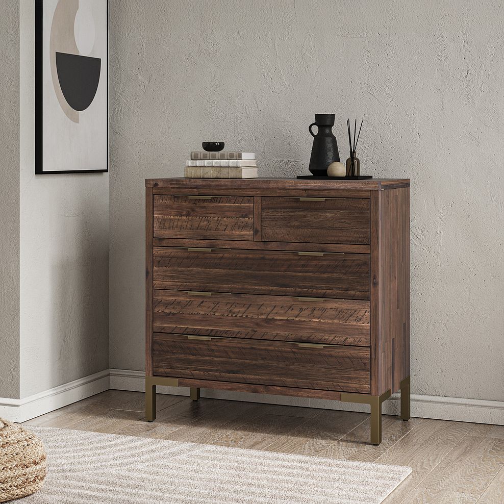 Madison Solid Hardwood and Metal 2+3 Chest of Drawers 2