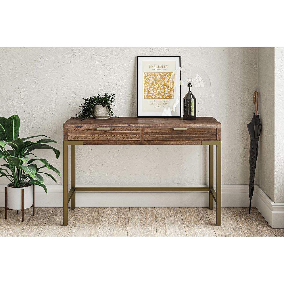 Madison Solid Hardwood and Metal Console Table 1