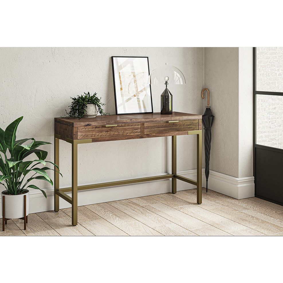 Madison Solid Hardwood and Metal Console Table 2