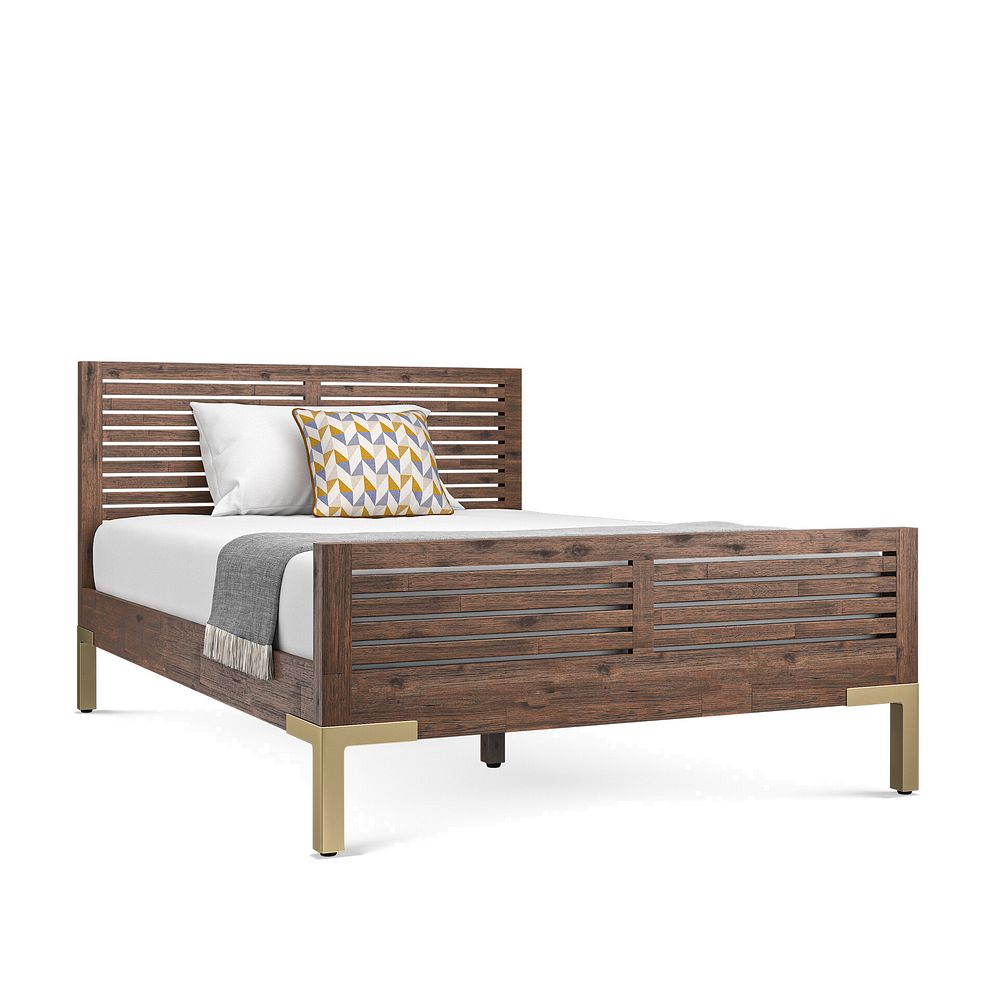 Madison Solid Hardwood and Metal Double Bed 1