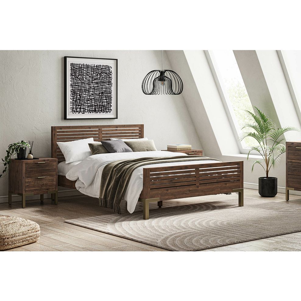 Madison Solid Hardwood and Metal Double Bed 1