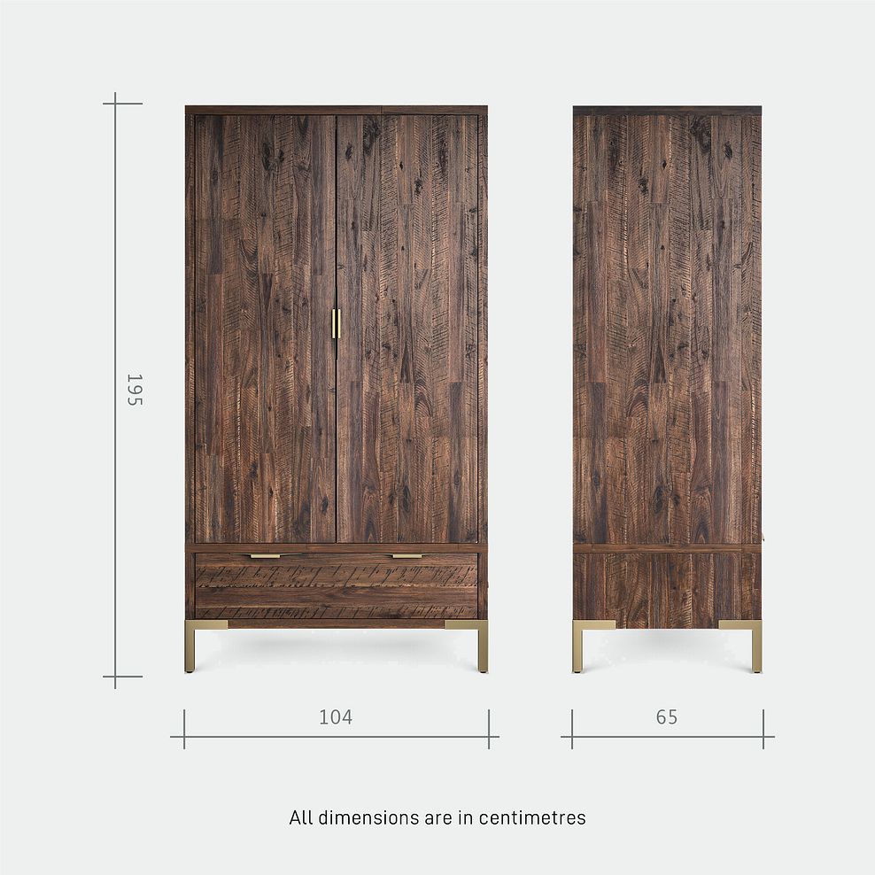 Madison Solid Hardwood and Metal Double Wardrobe 8