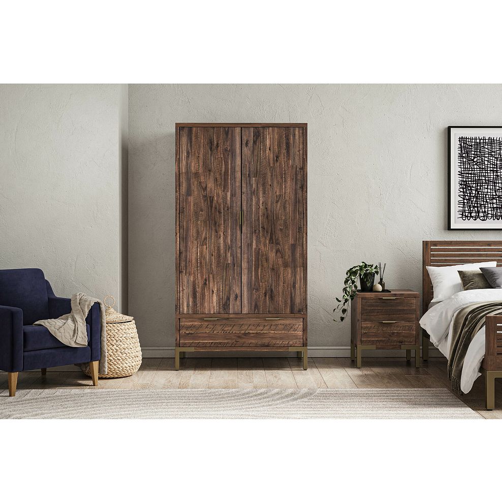 Madison Solid Hardwood and Metal Double Wardrobe 2