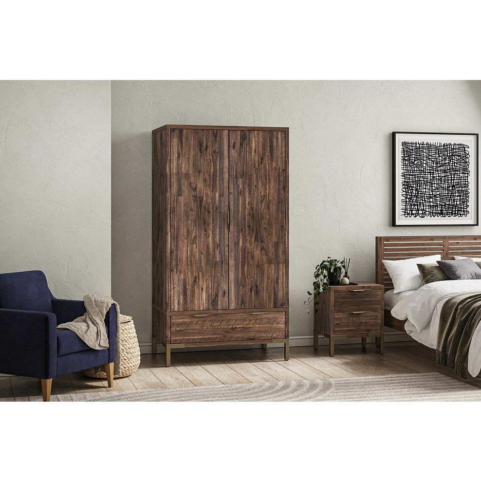 Madison Solid Hardwood and Metal Double Wardrobe 1