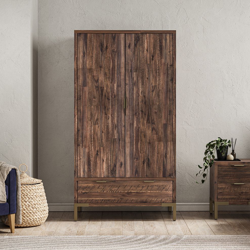 Madison Solid Hardwood and Metal Double Wardrobe 3