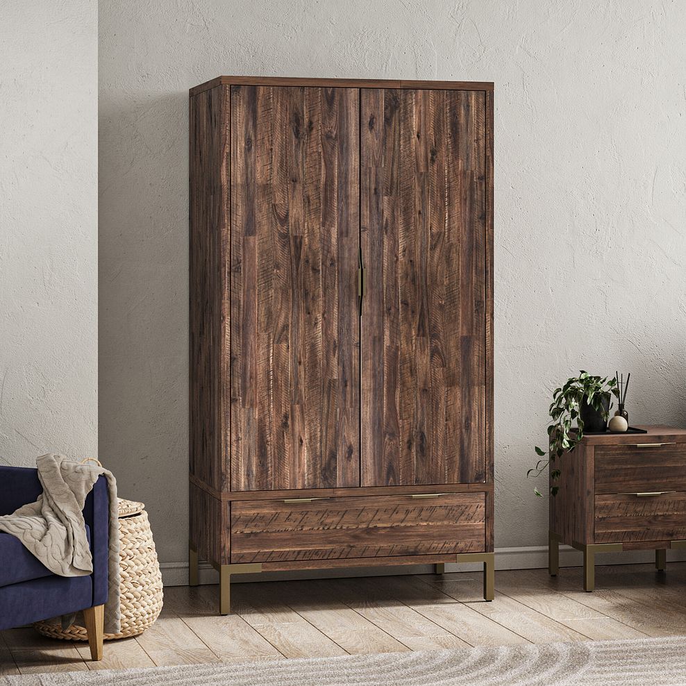 Madison Solid Hardwood and Metal Double Wardrobe 2