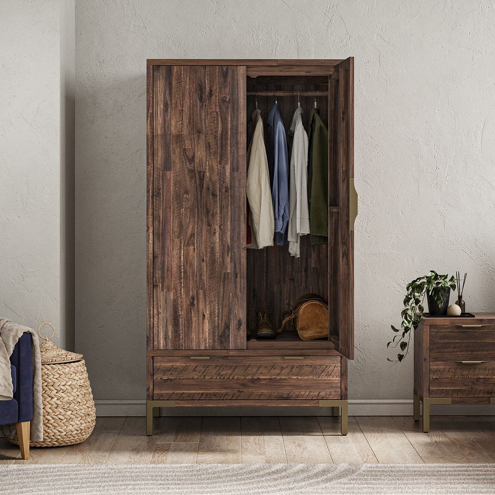 Madison Solid Hardwood and Metal Double Wardrobe 4