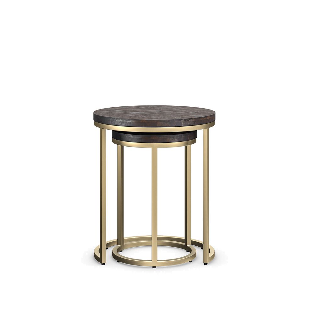 Madison Solid Hardwood and Metal Nesting Side Tables Thumbnail 3