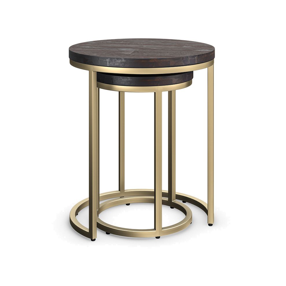 Madison Solid Hardwood and Metal Nesting Side Tables 1