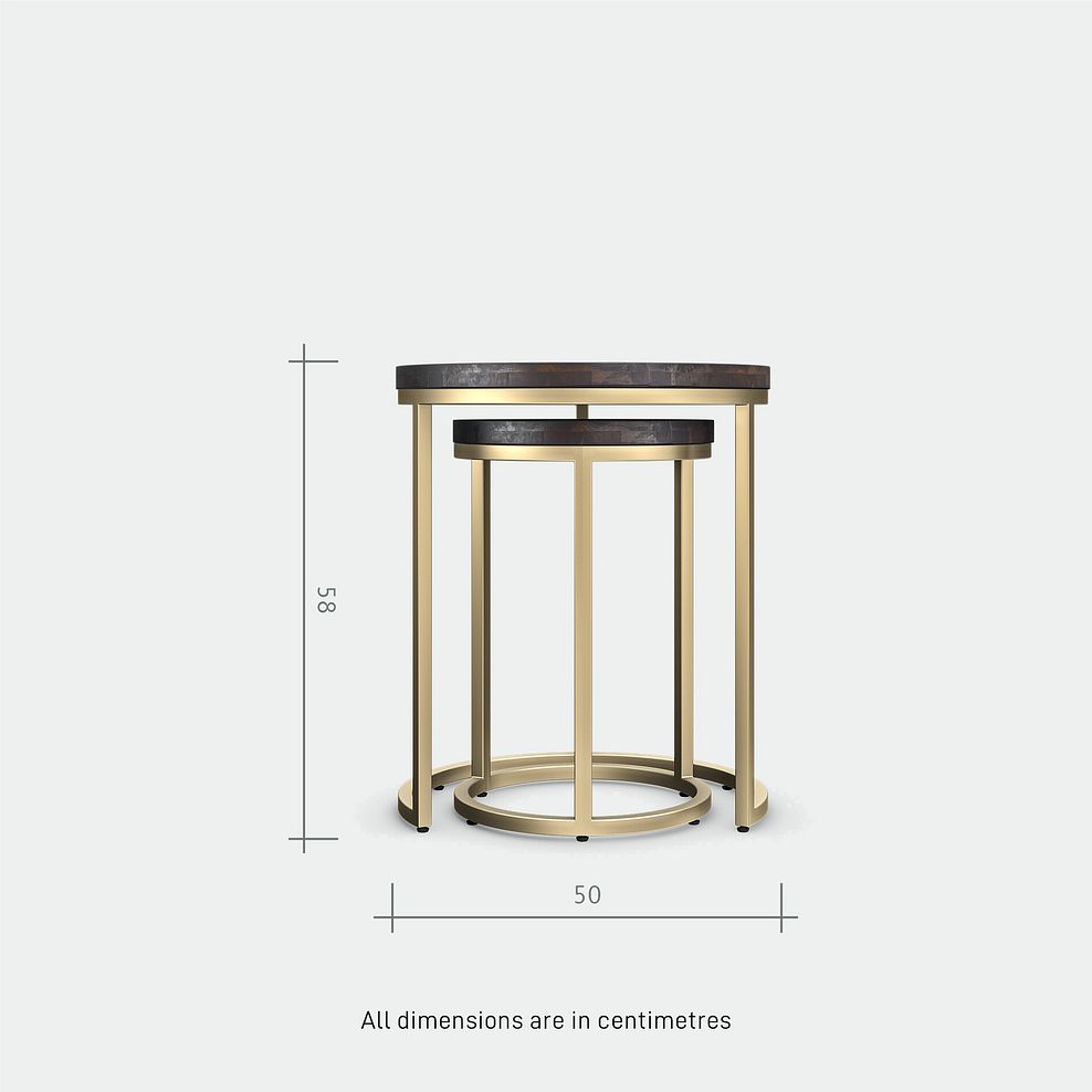 Madison Solid Hardwood and Metal Nesting Side Tables Thumbnail 6
