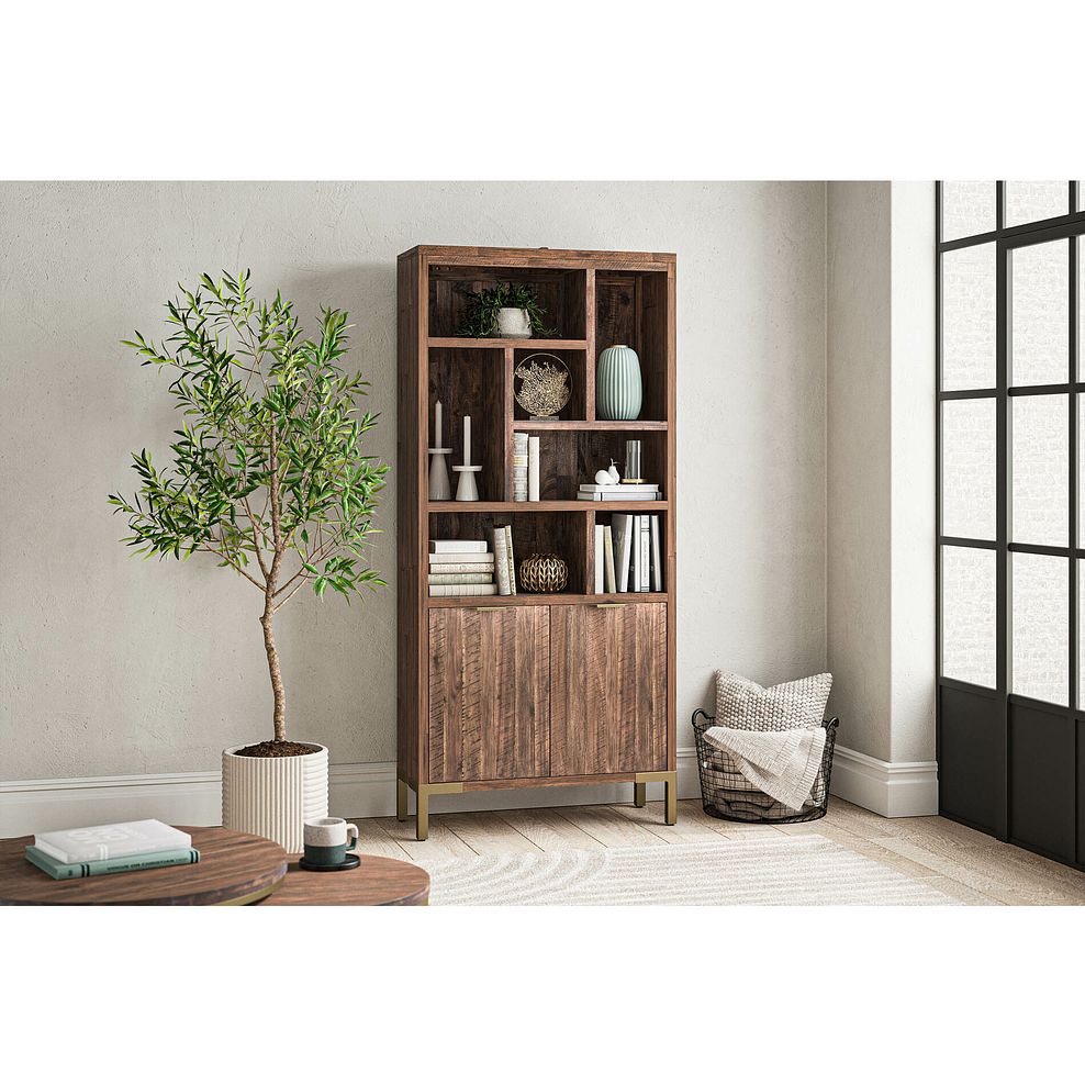 Madison Solid Hardwood and Metal Tall Bookcase 2