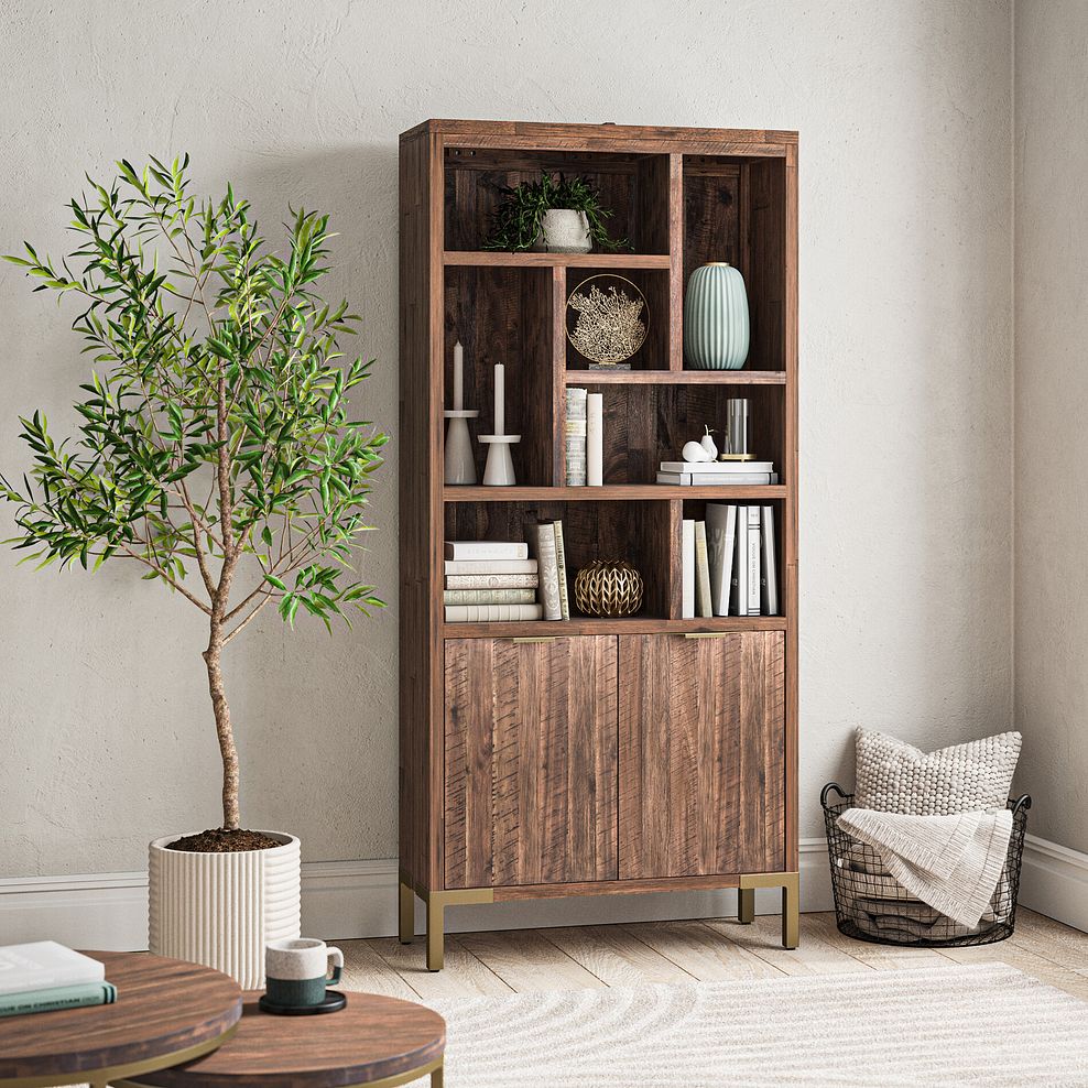 Madison Solid Hardwood and Metal Tall Bookcase 2